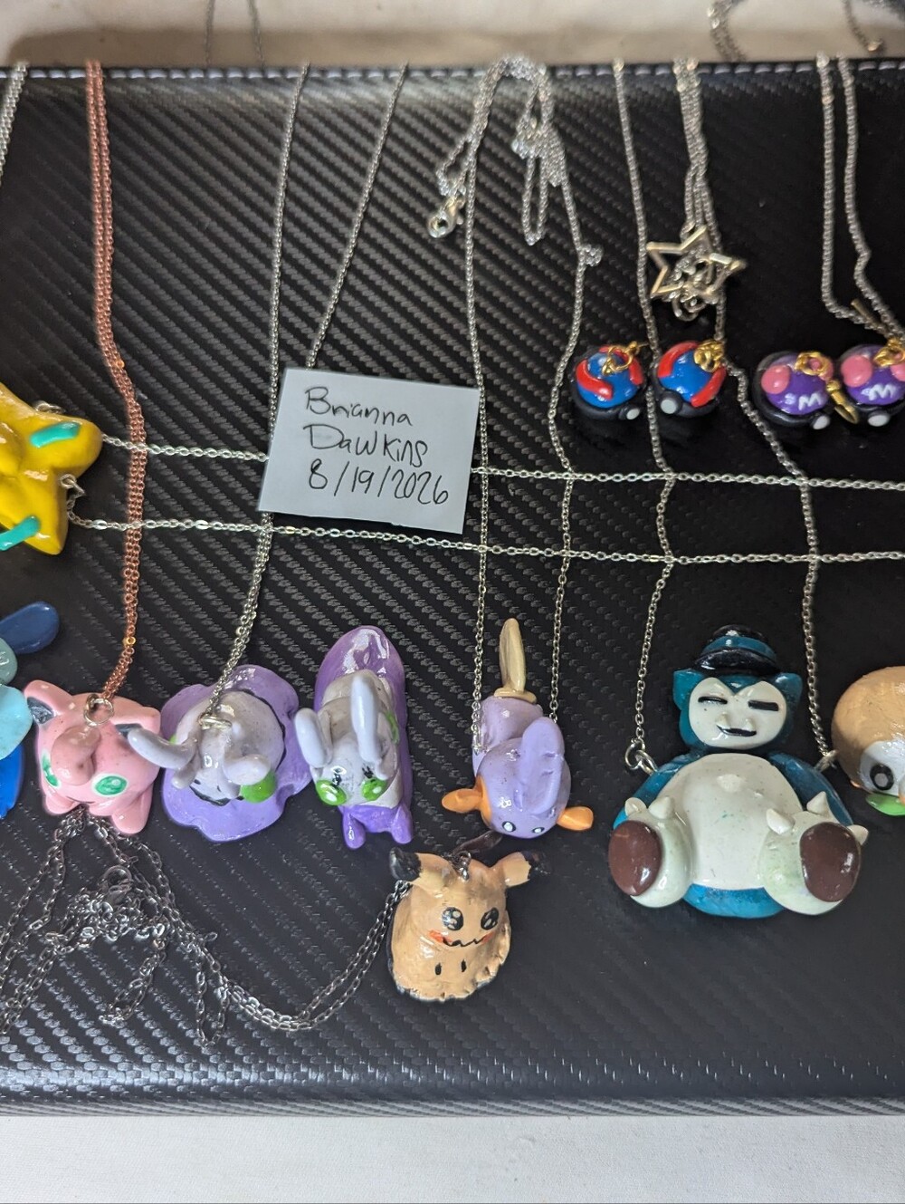 Lot of 14 handmade Pokemon jewelry and Figures